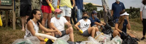 Mutirão de limpeza na Praia Rasa, em Búzios, promovido pela “Clean Up the World” com apoio da AMANRASA